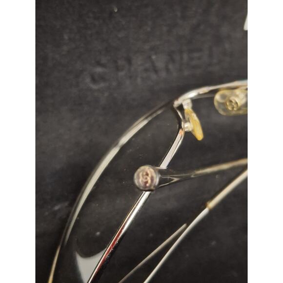 Chanel Sunglasses Womens One Size Silver Rimless Shield Gradient CC Logo Wrap - Picture 7 of 11